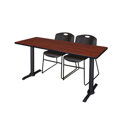 Cain Rectangle Tables > Training Tables > Cain Training Table & Chair Sets, 66 W, 24 L, 29 H, Cherry MTRCT6624CH44BK